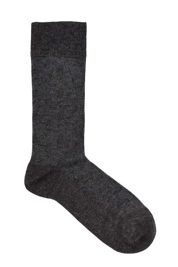 Erkek Likralı Bambu Antrasit Soket Çorap 5618
