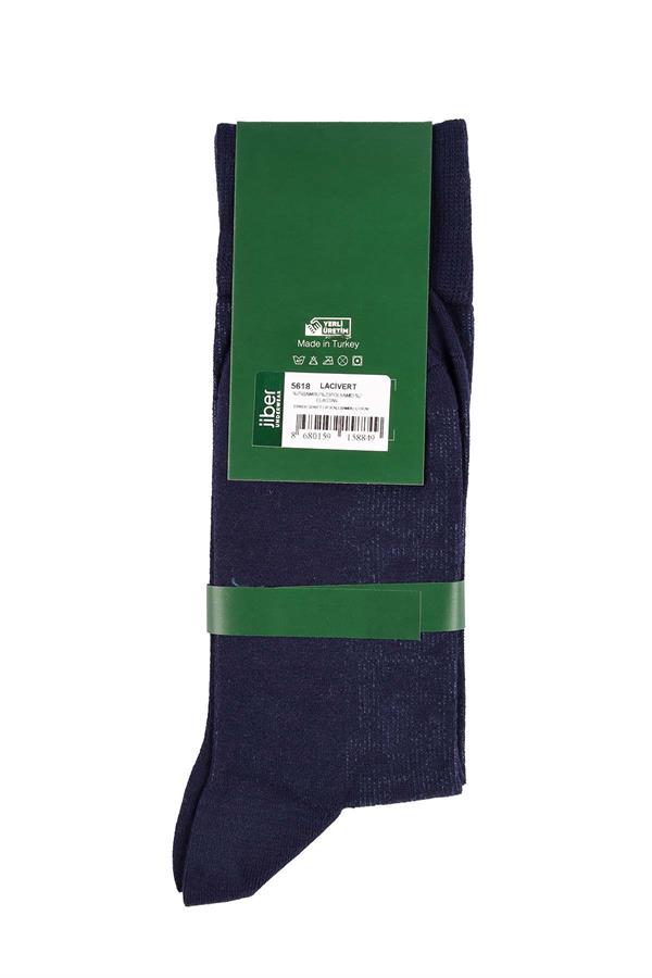 Erkek Likralı Bambu Lacivert Soket Çorap 5618