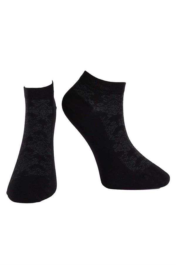 Erkek Siyah Bambu Patik Çorap 6754