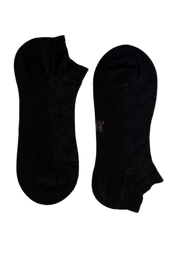 Erkek Siyah Bambu Patik Çorap 6754