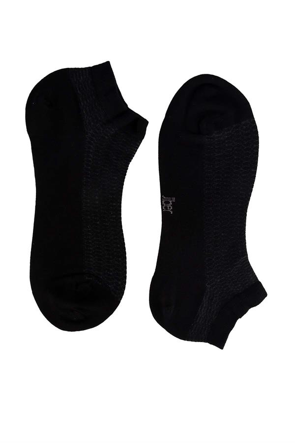 Erkek Siyah Bambu  Patik Çorap 6758
