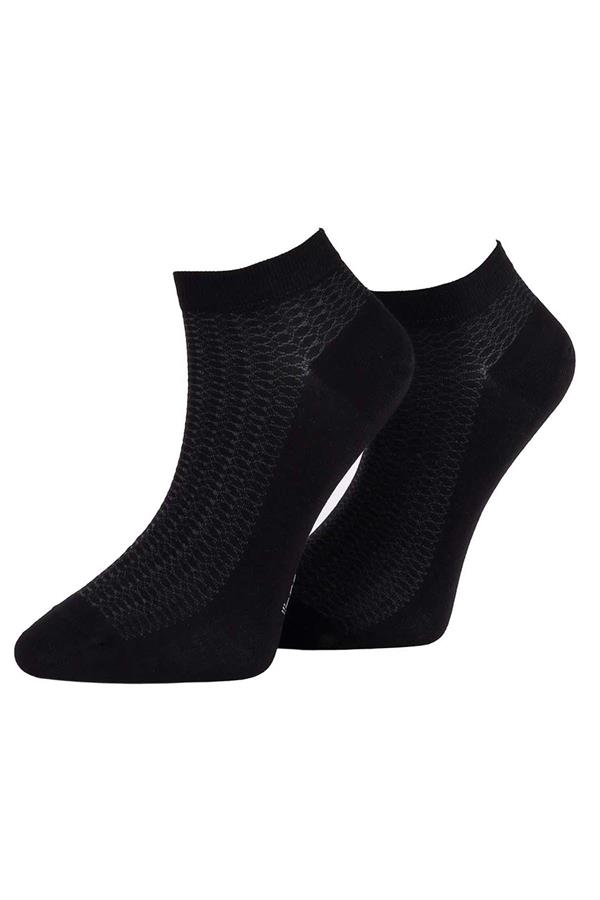 Erkek Siyah Bambu  Patik Çorap 6758