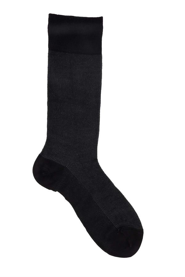 Erkek Siyah Bambu Uzun Çorap 5523
