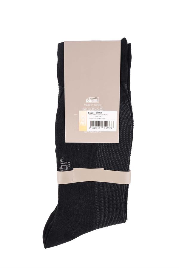 Erkek Siyah Bambu Uzun Çorap 5523