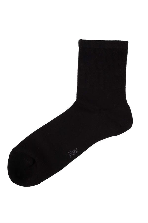 Erkek Siyah Bambu Uzun Lastiksiz Diyabetik Çorap 5999