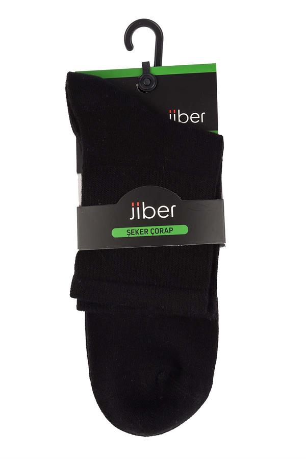 Erkek Siyah Bambu Uzun Lastiksiz Diyabetik Çorap 5999