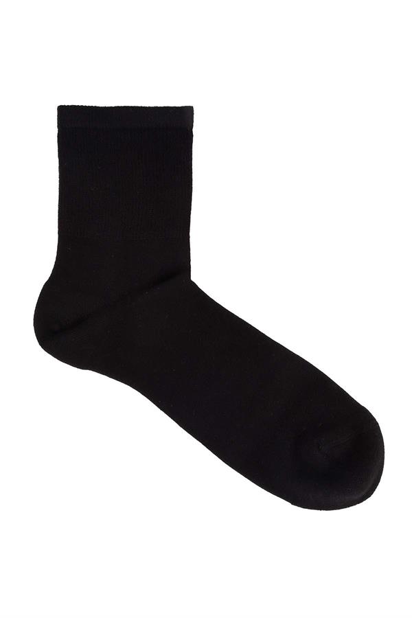 Erkek Siyah Bambu Uzun Lastiksiz Diyabetik Çorap 5999