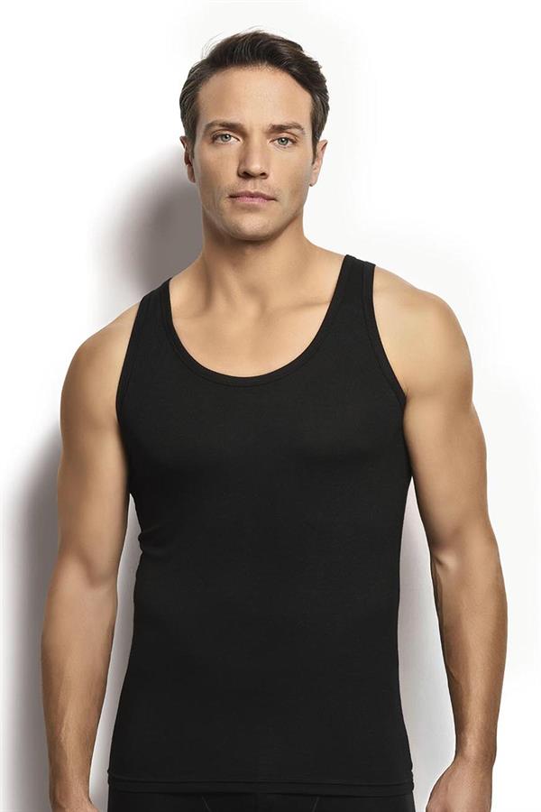 Erkek Siyah Modal Pamuklu 2li Atlet 250