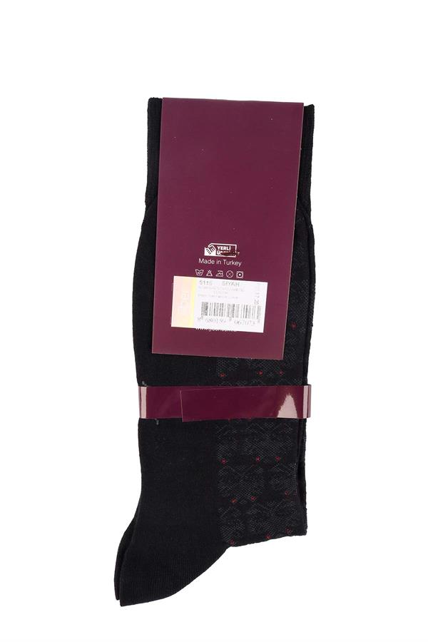 Erkek Siyah Modal Uzun Çorap 5115