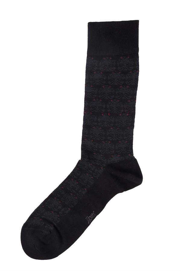 Erkek Siyah Modal Uzun Çorap 5115