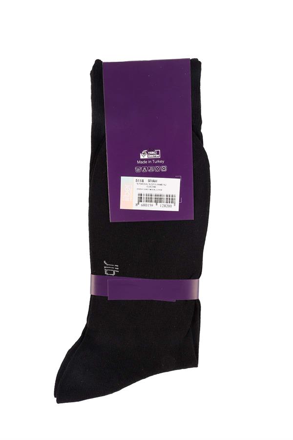 Erkek Siyah Modal Uzun Çorap 5118