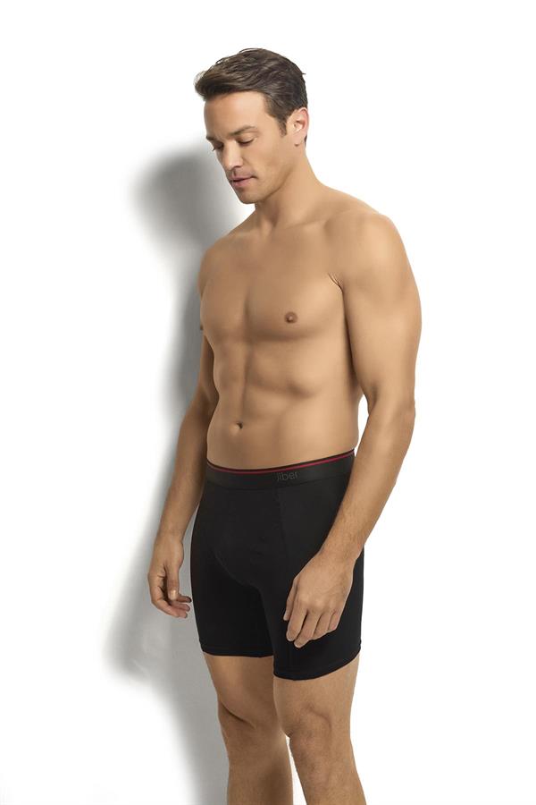 Erkek Siyah Pamuklu Likralı 3 Lü Boxer 268