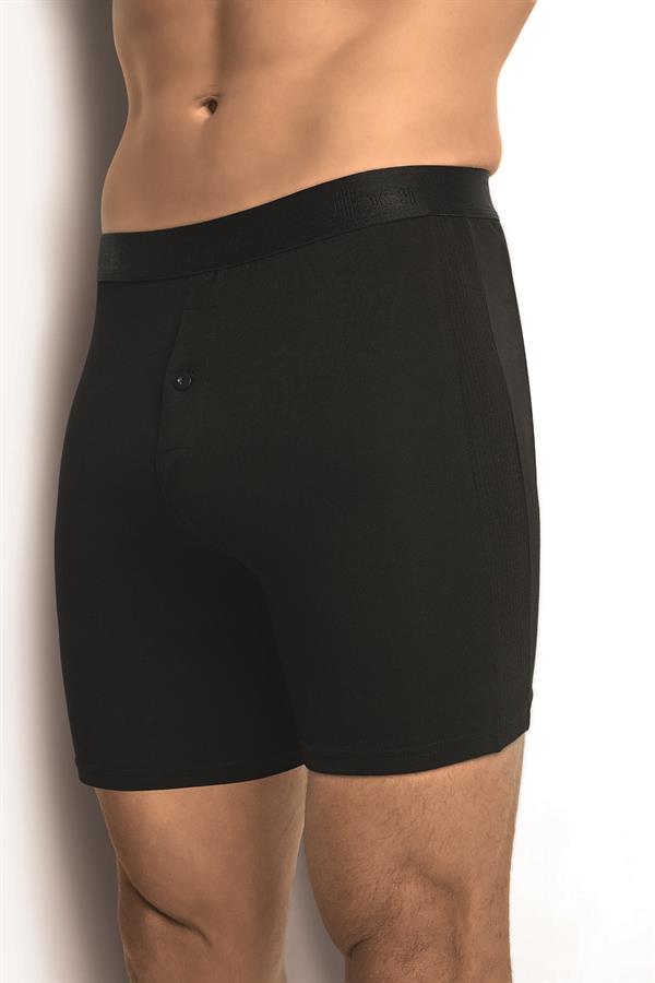 Erkek Siyah Pamuklu Likralı Boxer 125