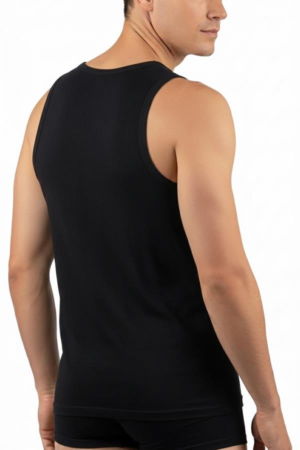 Erkek Siyah Pamuklu Modal Askılı Atlet 290