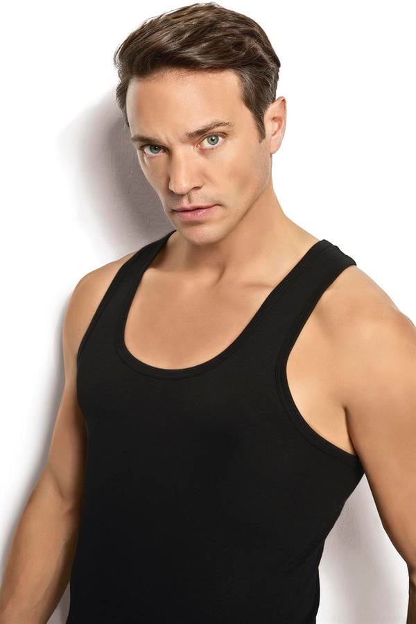 Erkek Siyah Pamuklu Rambo Atlet 113