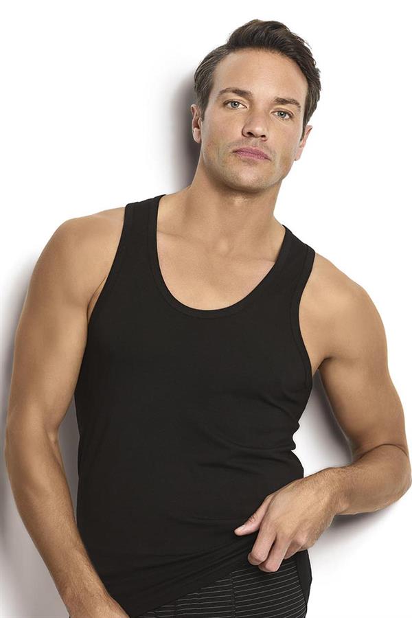 Erkek Siyah Pamuklu Rambo Atlet 113