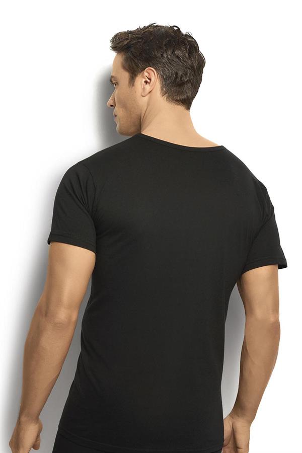 Erkek Siyah Pamuklu V Yaka Fanila 112