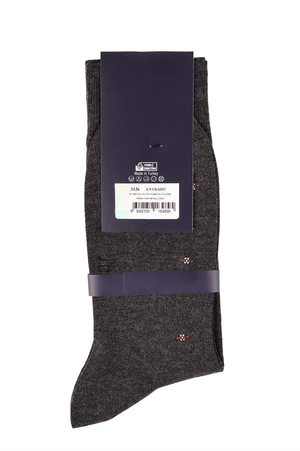 Erkek Soket Antrasit Modal Çorap 5126