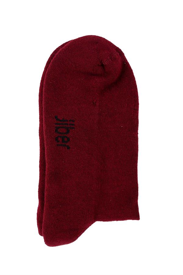Erkek Yarım Havlu Pamuklu Konç Bordo Çorap 5801