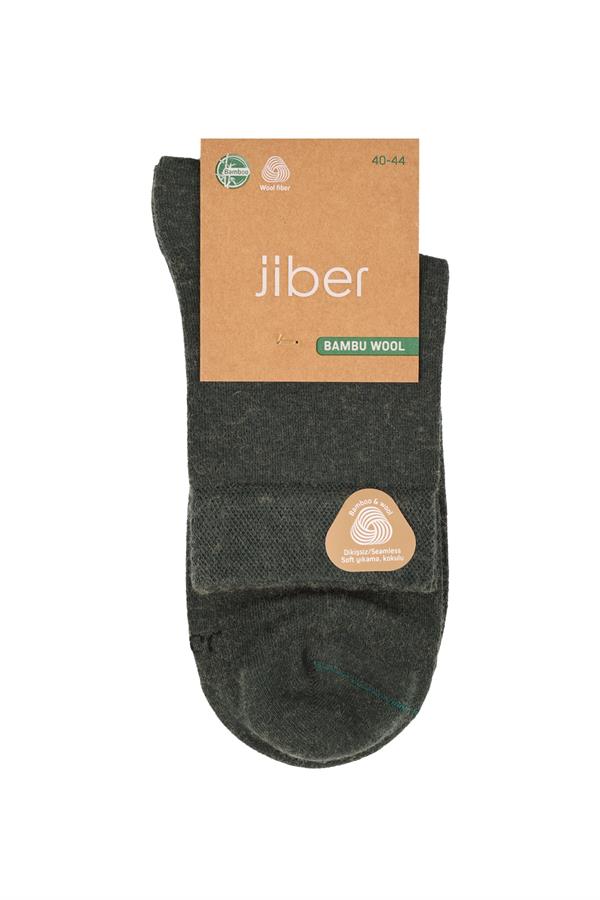 Erkek Yünlü Bambu Yarım Konç Çorap 5651 Yeşil  JBR5651.000001