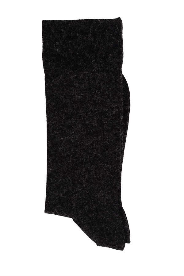 Erkek Yünlü Bambu Antrasit Soket Çorap 5650