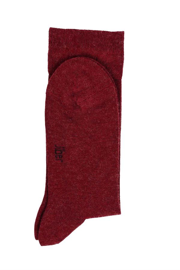 Erkek Yünlü Bambu Bordo Soket Çorap 5650