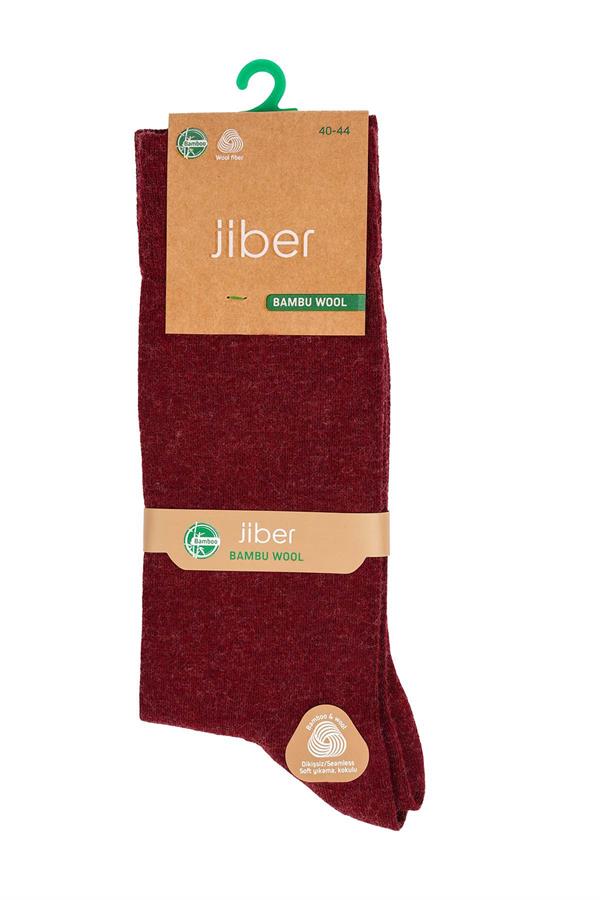 Erkek Yünlü Bambu Bordo Soket Çorap 5650