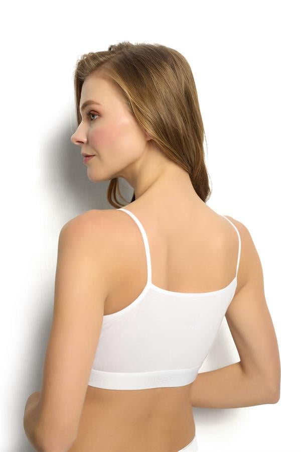 Kadın Beyaz Modal Pamuklu İp Askılı Büstiyer 651