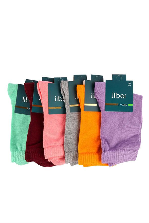 Kadın Bambu Likralı Soket Çorap Asorti  JBR6650.000001