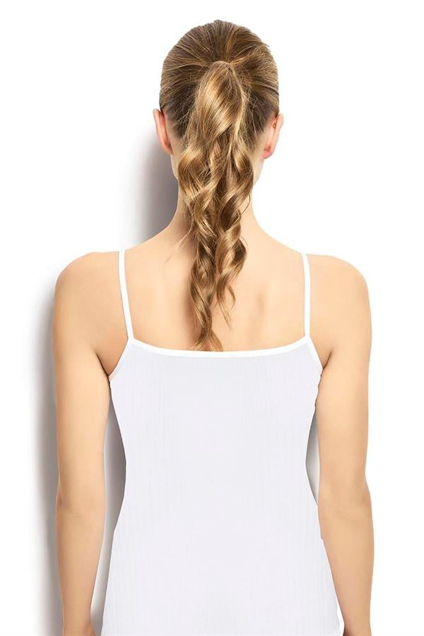 Kadın 6lı Bambu Kaşkorse İp Asklılı Atlet 647 BEYAZ  JBR647.0000006