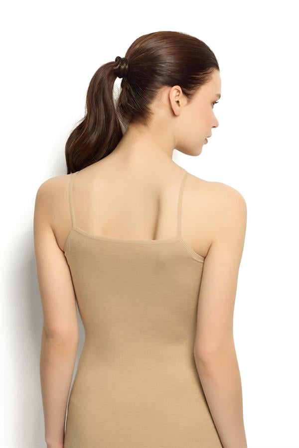 Kadın 6lı Bambu İp Askılı Atlet 668 TEN  JBR668.0000006