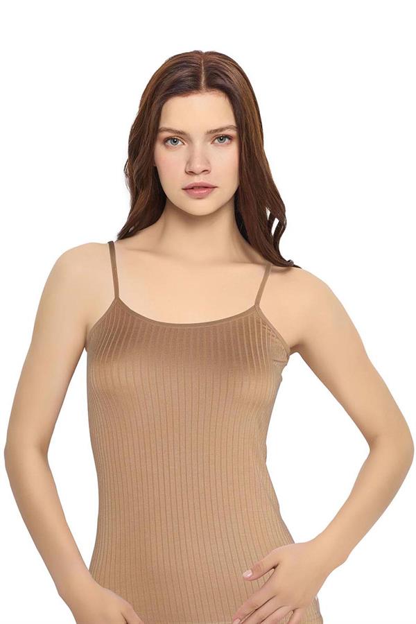 Kadın 6lı Bambu Kaşkorse İp Asklılı Atlet 647 TEN  JBR647.0000006