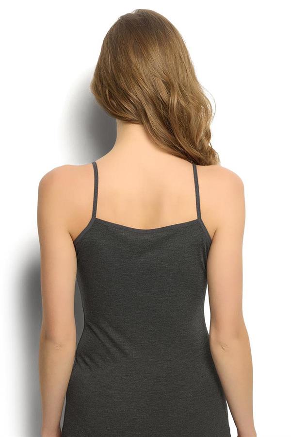 Kadın Bambu İp Askılı Atlet 668 Antrasit  JBR668.0000001