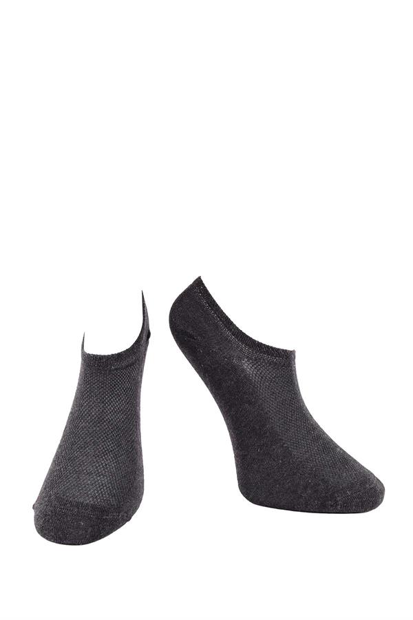 Kadın Antrasit Pamuklu  Sneaker Çorap 7501