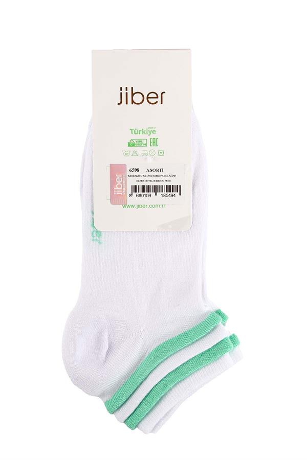 Kadın Asorti 3 Biyeli Bambu Patik Çorap 6598 Asorti  JBR6598.000001