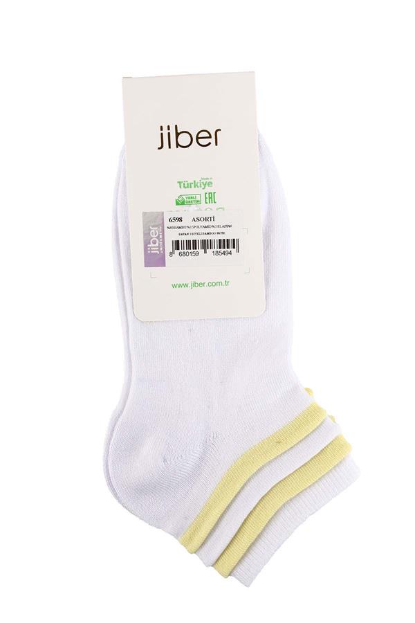 Kadın Asorti 3 Biyeli Bambu Patik Çorap 6598 Asorti  JBR6598.000001