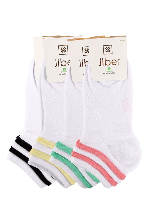 Kadın Asorti 3 Biyeli Bambu Patik Çorap 6598 Asorti  JBR6598.000001