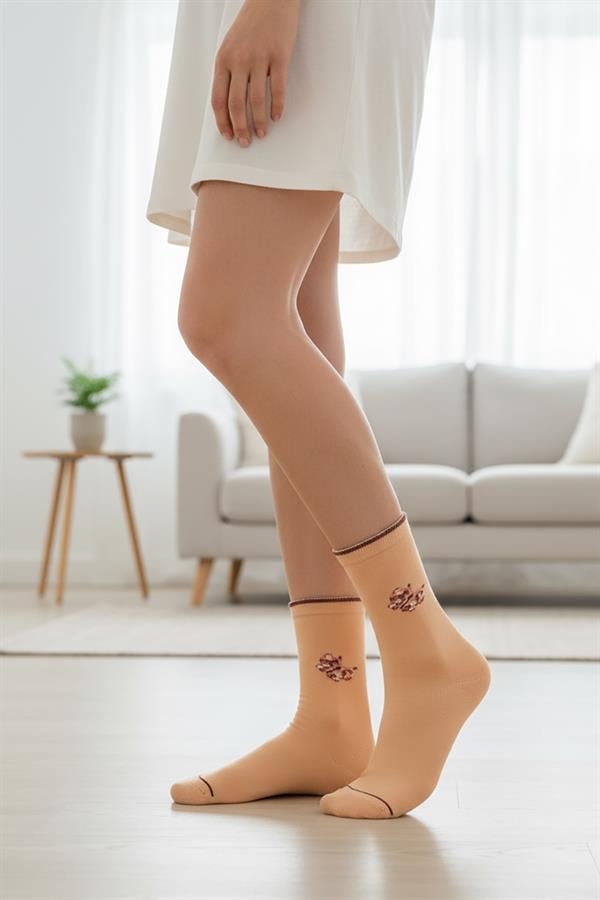 Kadın Bambu Soket Çorap 6651 Asorti  JBR6651.000001