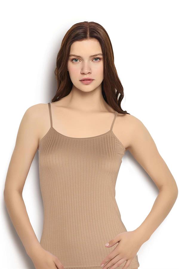 Kadın Bambu Kaşkorse İp Asklılı Atlet 647 Ten  JBR647.0000001