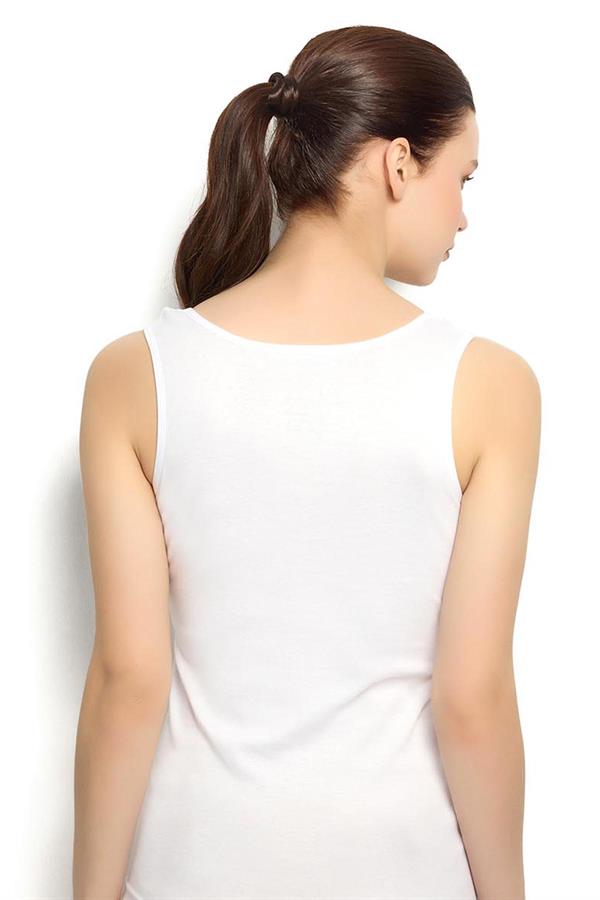 Kadın Beyaz Pamuklu  Atlet 584