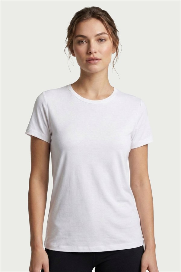 Kadın Beyaz Bambu T-Shirt 500