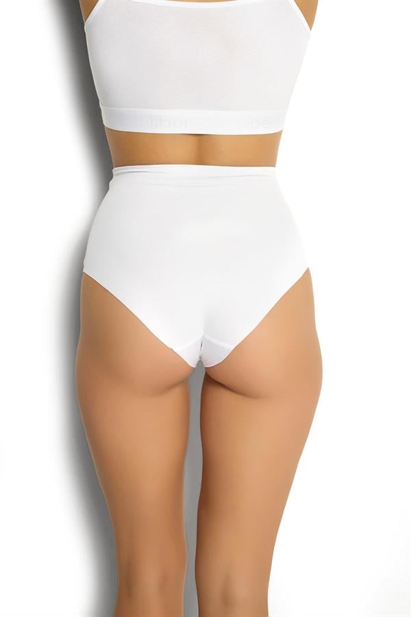 Kadın Lazer Kesim Yüksek Bel Külot Beyaz  JBR699.0000001