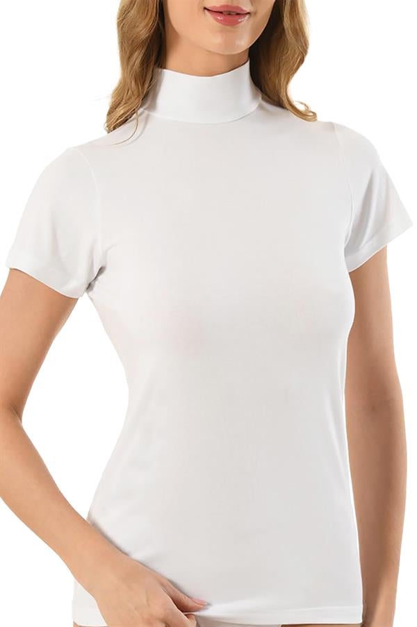 Kadın Modal Balıkçı Yaka Yarım Kol Body 562 BEYAZ  JBR562.0000001