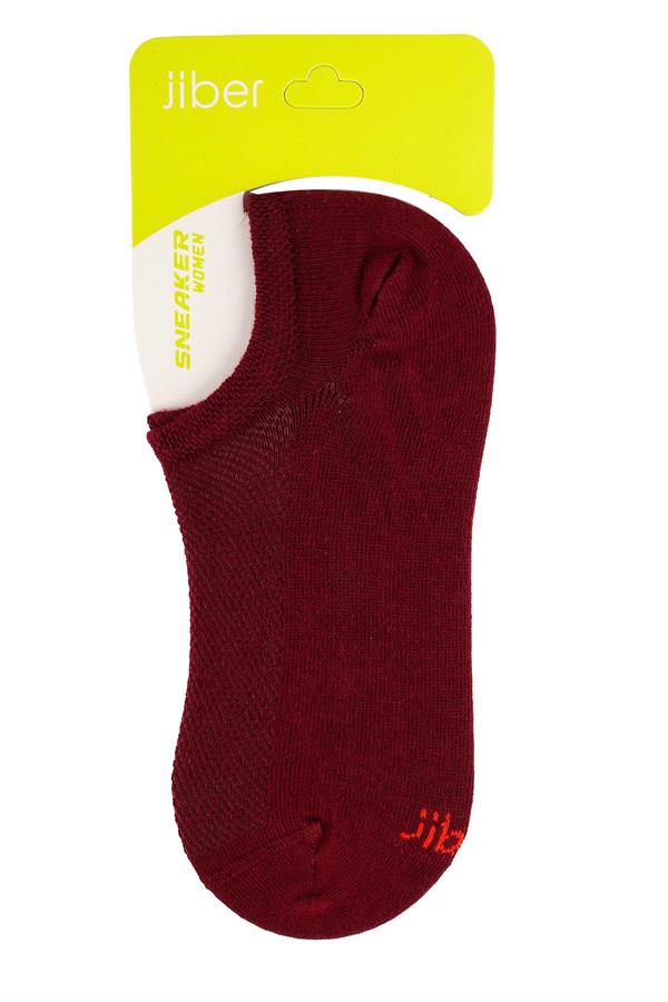 Kadın Bordo Pamuklu  Sneaker Çorap 7501