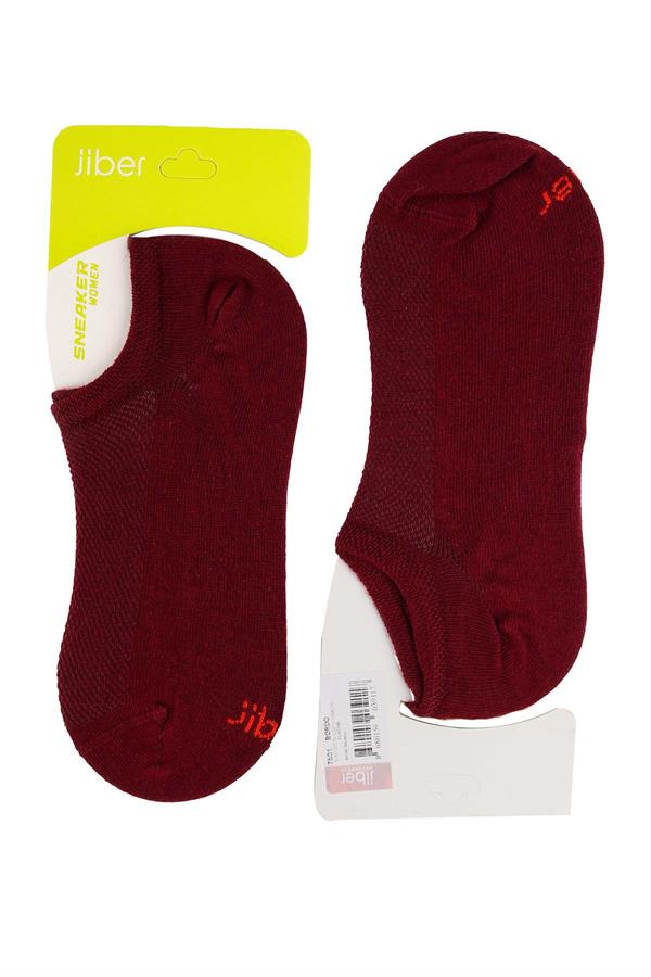 Kadın Bordo Pamuklu  Sneaker Çorap 7501