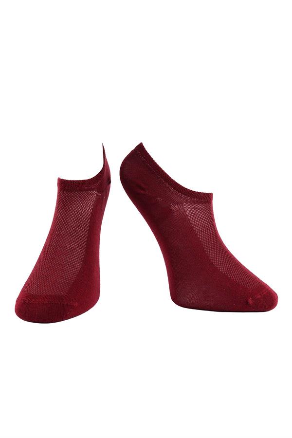 Kadın Bordo Pamuklu  Sneaker Çorap 7501