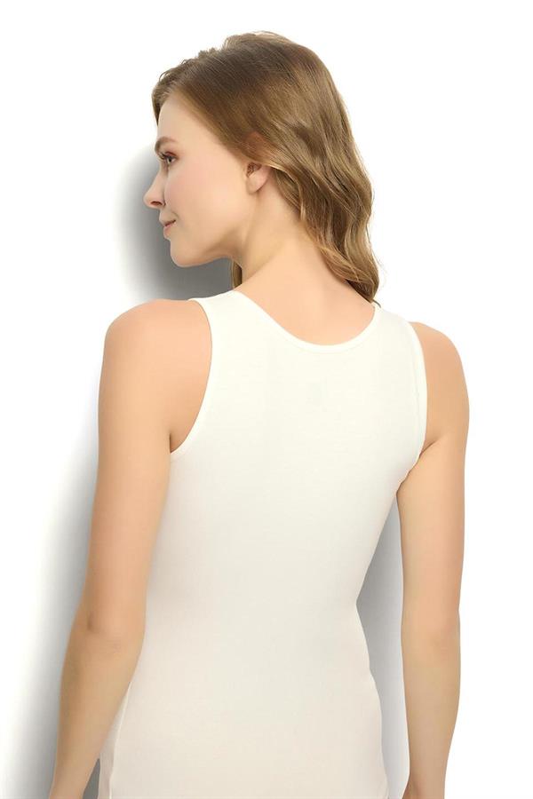 Kadın Ekru Modal Pamuklu  Atlet 616