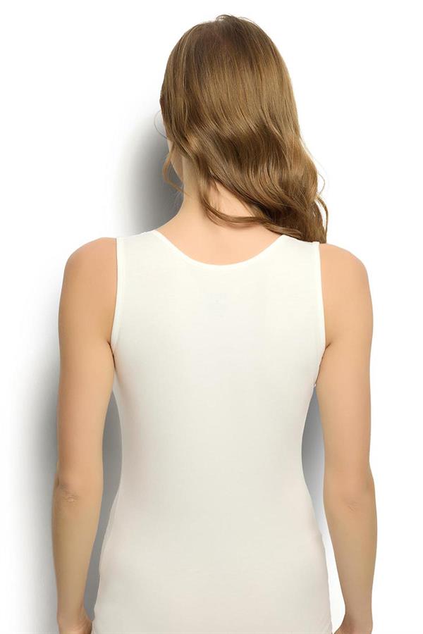 Kadın Ekru Modal Pamuklu  Atlet 617