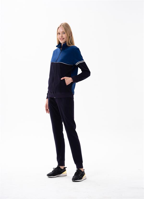 Kadın Fermuarlı Polar Pijama Takımı Lacivert  JBR10172.00001