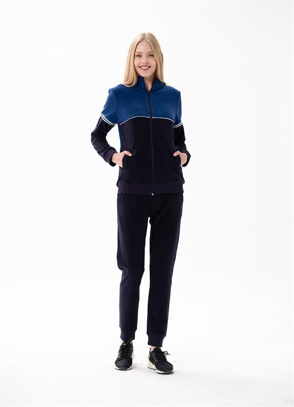 Kadın Fermuarlı Polar Pijama Takımı Lacivert  JBR10172.00001